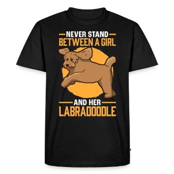 Girls with Labradoodle Australia Goldendoodle - Men's Premium Organic T-Shirt - black - Front - Nico (187cm)