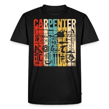 Woodworker Carpenter Tools Vintage - T-shirt Premium bio Homme - noir - Devant - Nico (187cm)