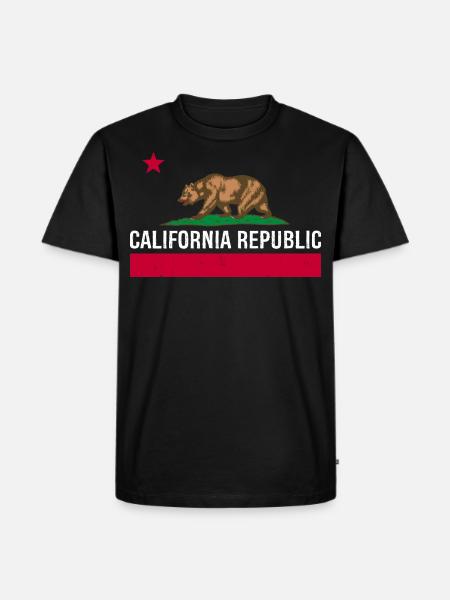 California Republic State Flag - T-shirt Premium bio Homme - noir
