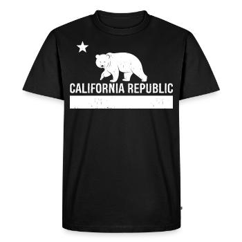 California Republic State Flag - T-shirt Premium bio Homme - noir - Devant - Nico (187cm)