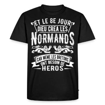 Normand Humour Normandie - T-shirt Premium bio Homme - noir - Devant - Nico (187cm)