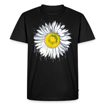 Daisy Stencil Graffiti Flower Marguerite - Men's Premium Organic T-Shirt - black - Front - Nico (187cm)