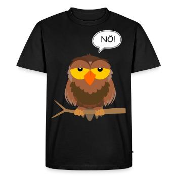 Owl Nö No Naysayer Kein Bock Faul listless - Men's Premium Organic T-Shirt - black - Front - Nico (187cm)