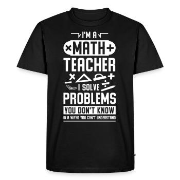 Mathematics Nerd Algebra Geometry Formula Math - Men's Premium Organic T-Shirt - black - Front - Nico (187cm)