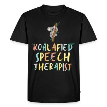 Koala Speech Therapist Speech Therapy Gift - Men's Premium Organic T-Shirt - black - Front - Nico (187cm)