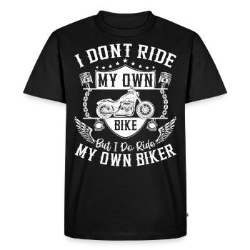 Moto Petite amie Femme Fille I - T-shirt Premium bio Homme - noir - Devant - Nico (187cm)