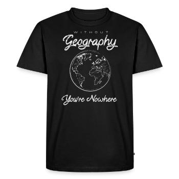Geography, Geografie, Globus - Männer Premium Bio T-Shirt - Schwarz - Vorne - Nico (187cm)