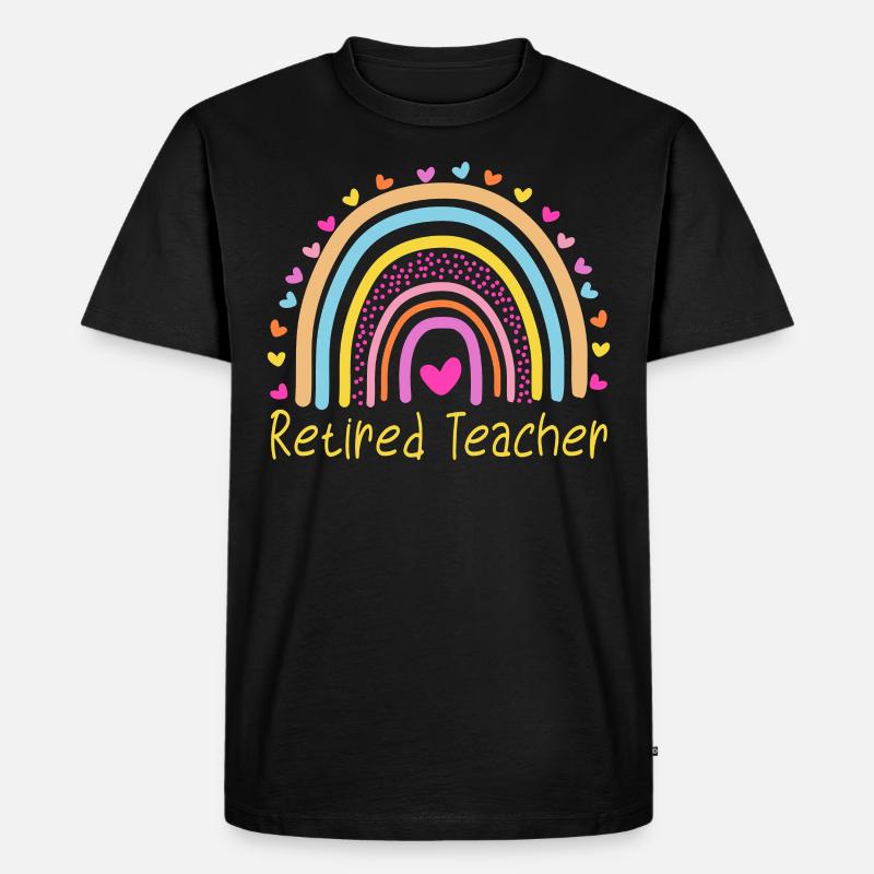 Retired Teacher Rainbow - Männer Premium Bio T-Shirt - Schwarz