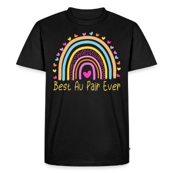 Meilleur Au pair Ever Nanny Rainbow - T-shirt Premium bio Homme - noir - Devant - Nico (187cm)