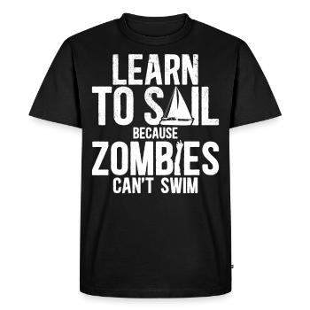 Sailing Sailboat Learn To Sail - T-shirt Premium bio Homme - noir - Devant - Nico (187cm)
