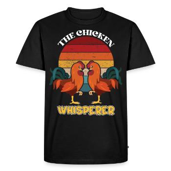 THE CHICKEN WHISPERER - Men's Premium Organic T-Shirt - black - Front - Nico (187cm)