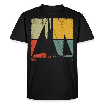 Sailing Vintage Sailboat - T-shirt Premium bio Homme - noir - Devant - Nico (187cm)