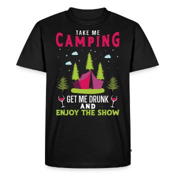 Camping Tent Wine Get Me Drunk - T-shirt Premium bio Homme - noir - Devant - Nico (187cm)