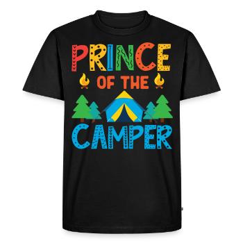 Camping Family Tent Cute Prince Of - Men's Premium Organic T-Shirt - black - Front - Nico (187cm)