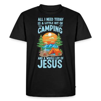 Jesus Coffee & Tente de camping - T-shirt Premium bio Homme - noir - Devant - Nico (187cm)