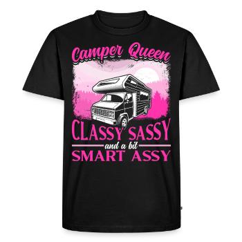Camping Motorhome Campervan Retro - T-shirt Premium bio Homme - noir - Devant - Nico (187cm)