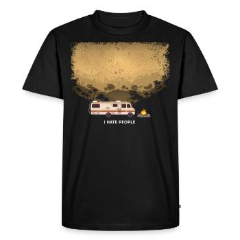 Camping Motorhome Campervan - Men's Premium Organic T-Shirt - black - Front - Nico (187cm)