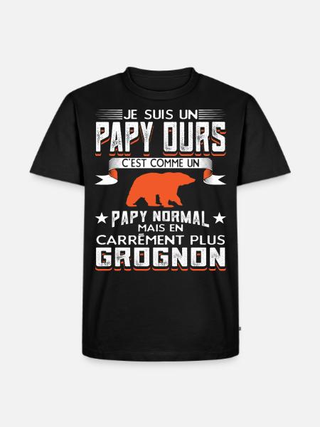 Grand-Père Papou Papy - T-shirt Premium bio Homme - noir