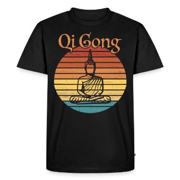 Qi Gong Chi Gong Qigong - T-shirt Premium bio Homme - noir - Devant - Nico (187cm)