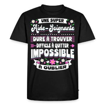 Aide Soignante Aides Soignants - T-shirt Premium bio Homme - noir - Devant - Nico (187cm)