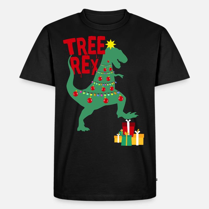 Tree Rex Xmas Geschenkidee - Männer Premium Bio T-Shirt - Schwarz