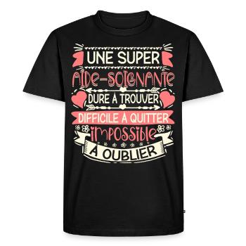 Aide Soignante Aides Soignants - T-shirt Premium bio Homme - noir - Devant - Nico (187cm)
