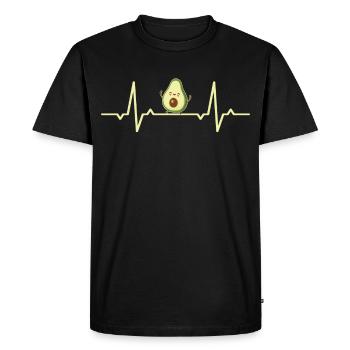 Avocado heartbeat - Men's Premium Organic T-Shirt - black - Front - Nico (187cm)