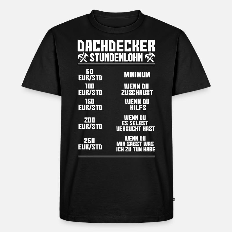 Arbeit & Beruf | Dachdecker Geschenk - Männer Premium Bio T-Shirt - Schwarz