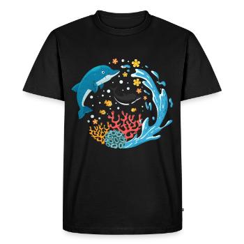 Dolphin - Men's Premium Organic T-Shirt - black - Front - Nico (187cm)