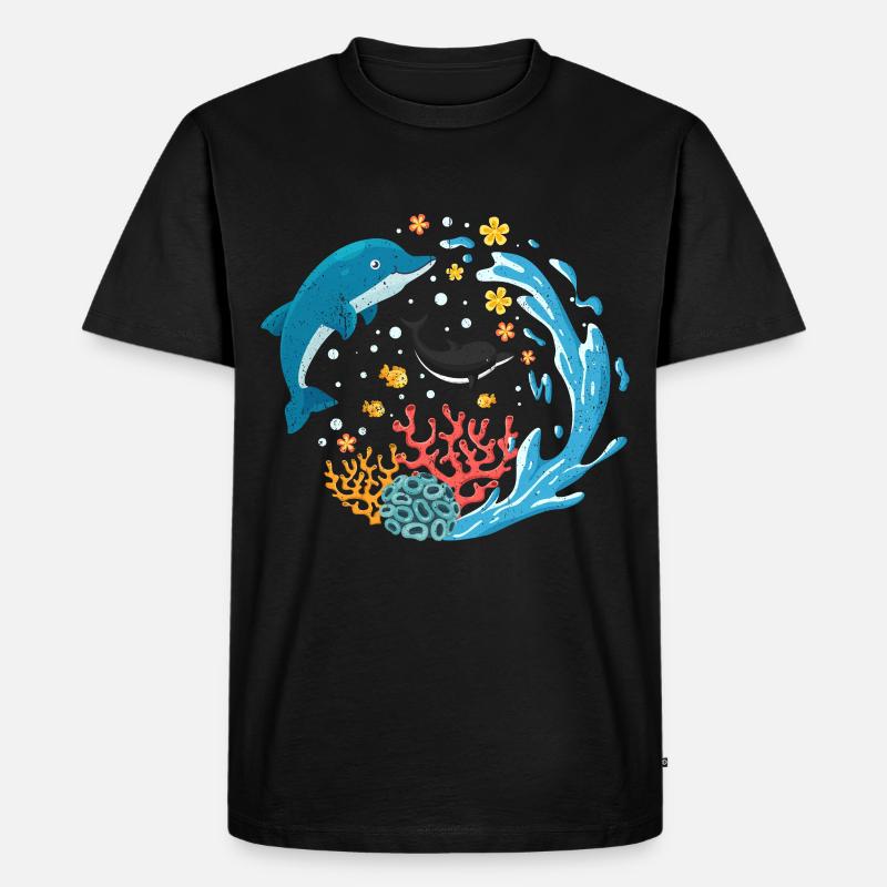 Delfin - Männer Premium Bio T-Shirt - Schwarz