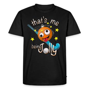 Drôle de cadeau de Noël de hockey être joyeux - T-shirt Premium bio Homme - noir - Devant - Nico (187cm)