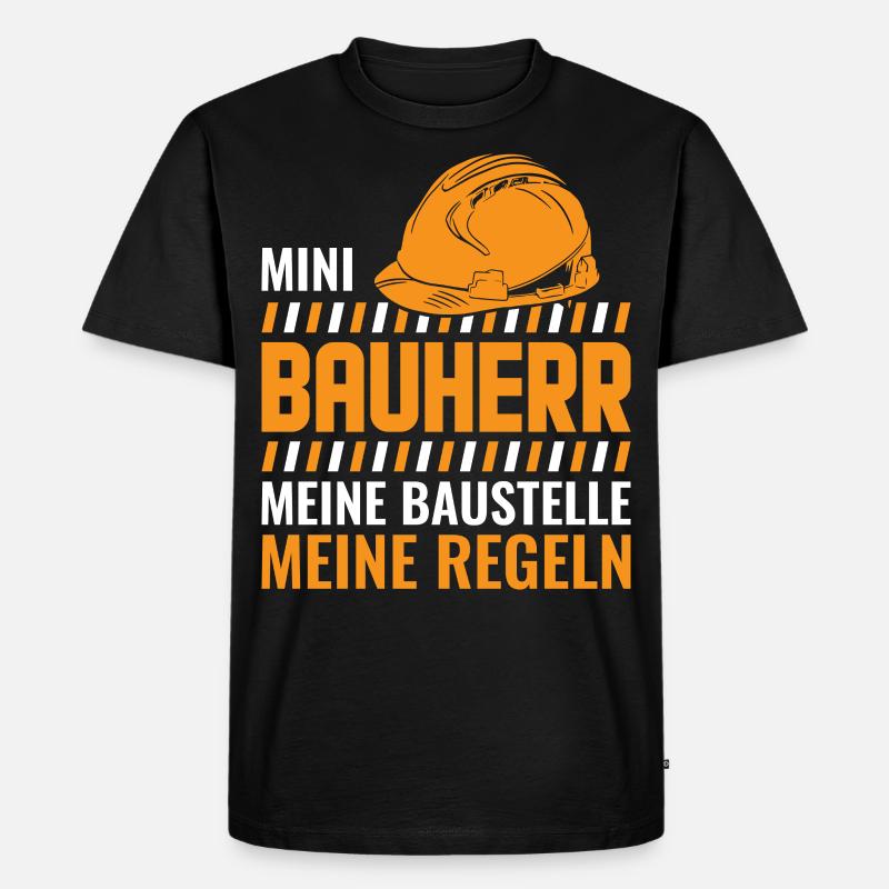 Kinder Baustelle Bauherr Geschenk - Männer Premium Bio T-Shirt - Schwarz