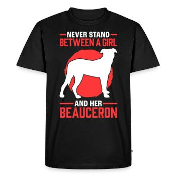 Filles avec Beauceron Beauce Shepherd - T-shirt Premium bio Homme - noir - Devant - Nico (187cm)