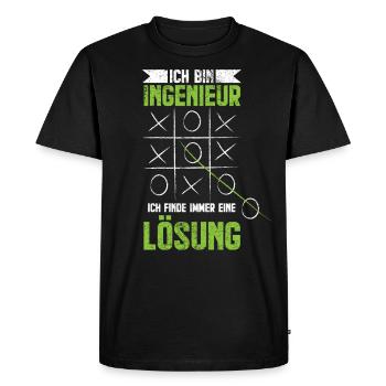 Ingenieur | Ich bin Ingenieur Sprüche - Männer Premium Bio T-Shirt - Schwarz - Vorne - Nico (187cm)