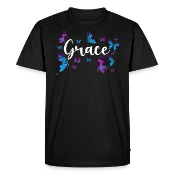 Citation de verset biblique chrétien - T-shirt Premium bio Homme - noir - Devant - Nico (187cm)