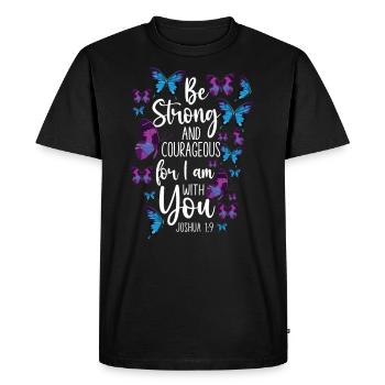Citation de verset biblique chrétien - T-shirt Premium bio Homme - noir - Devant - Nico (187cm)