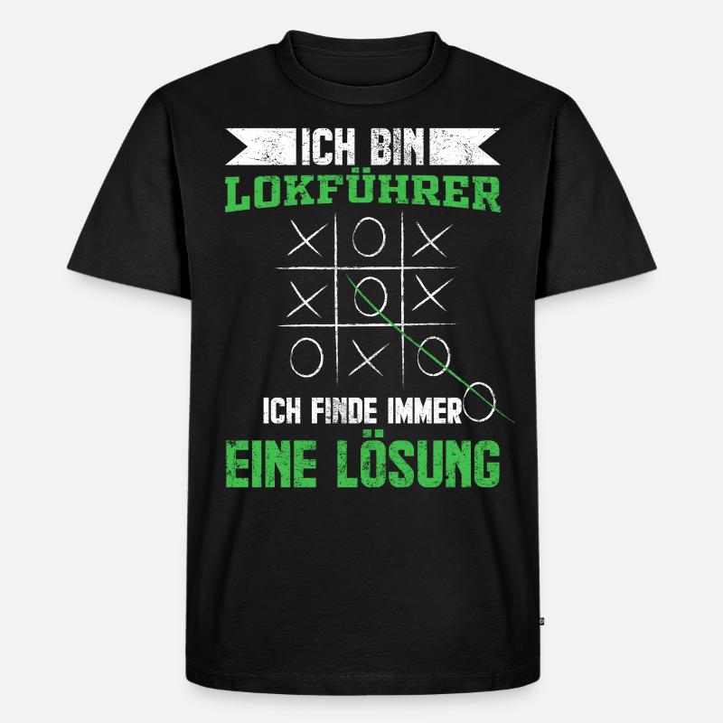 Lokführer - Männer Premium Bio T-Shirt - Schwarz