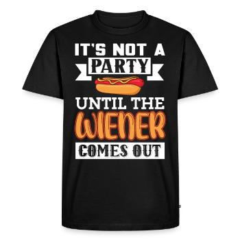 CE N’EST PAS UNE FÊTE JUSQU’À CE QUE LE WIENER SORTE - T-shirt Premium bio Homme - noir - Devant - Nico (187cm)