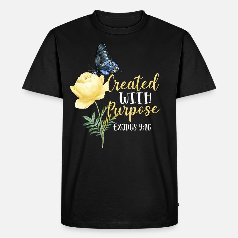 Christian Bible Verse Butterfly - Männer Premium Bio T-Shirt - Schwarz