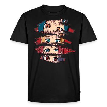 Anime Girl Eyes - Japan Art Waifu Motif - T-shirt Premium bio Homme - noir - Devant - Nico (187cm)