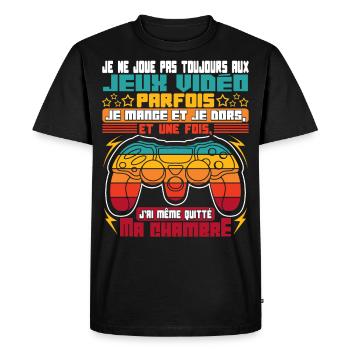 Gamer Drôle Jeux Vidéo Gaming - T-shirt Premium bio Homme - noir - Devant - Nico (187cm)