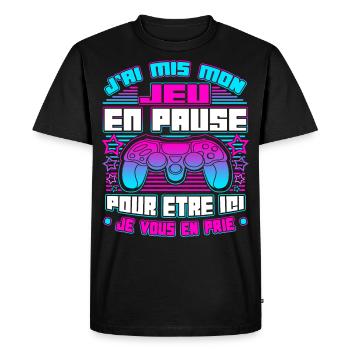 Gamer Gaming Drôle Jeux Vidéo - T-shirt Premium bio Homme - noir - Devant - Nico (187cm)