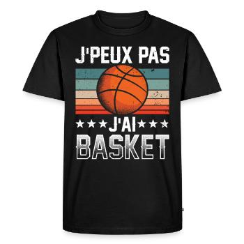 Joueur de Basket Basketball Basketteuse Basketeur - T-shirt Premium bio Homme - noir - Devant - Nico (187cm)