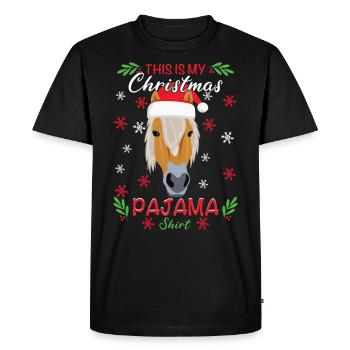 Haflinger Horse Ceci est ma chemise de pyjama de Noël - T-shirt Premium bio Homme - noir - Devant - Nico (187cm)