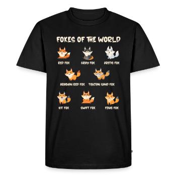 Fox Fox Predator Red Fox Fennek Gift - Men's Premium Organic T-Shirt - black - Front - Nico (187cm)
