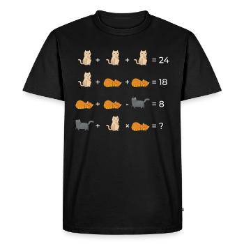 Cat Math Math Teacher Equations Gift - Men's Premium Organic T-Shirt - black - Front - Nico (187cm)
