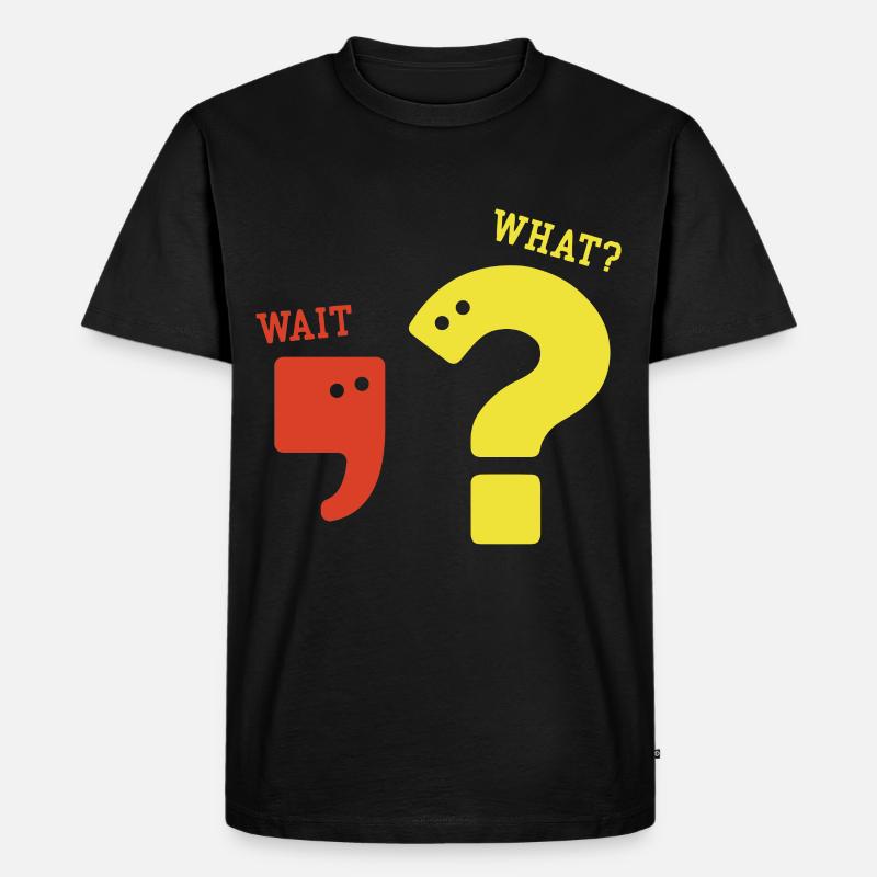 Comma Question Mark Grammar Nerd Teacher Gift - Men's Premium Organic T-Shirt - black
