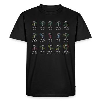 Math Algebra Curve Discussion Professeur Cadeau - T-shirt Premium bio Homme - noir - Devant - Nico (187cm)