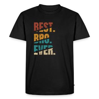 Meilleur Bro Ever Meilleur Frère Anniversaire Vintage Fun - T-shirt Premium bio Homme - noir - Devant - Nico (187cm)