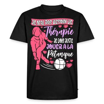 Pétanque Boules Tireur Pointeur Pétanque Joueur - T-shirt Premium bio Homme - noir - Devant - Nico (187cm)